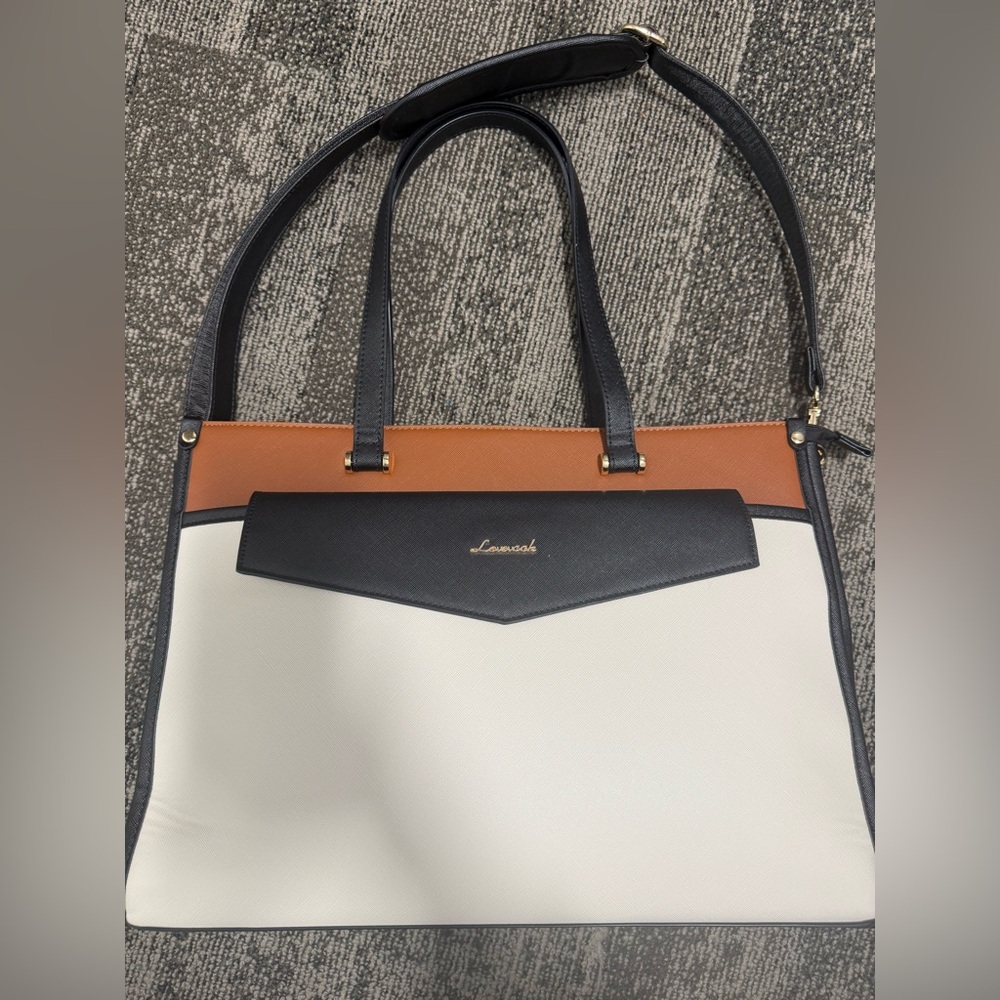 Lovevook Black, Tan, and Cream Women's work Tote Bag